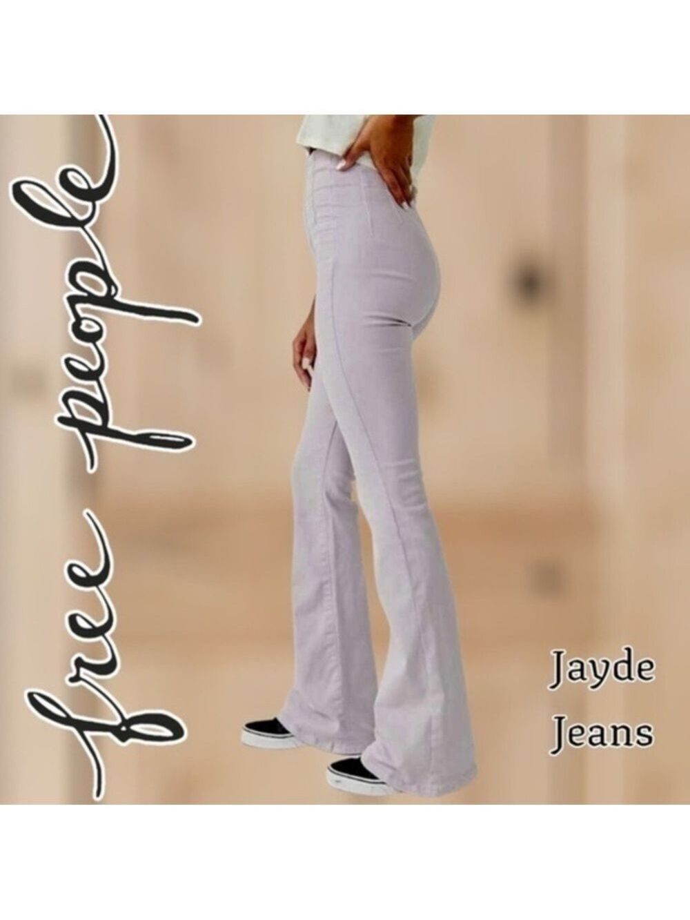 FREE PEOPLE Jayde High Rise Flare Leg Stretch Denim Jeans/NWT-Lt. Lavender/30R